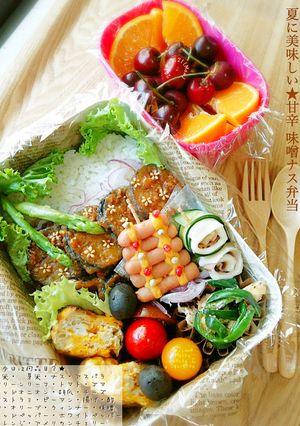 暑い夏も箸がススム★甘辛味噌ナス弁当-レシピのメイン写真
