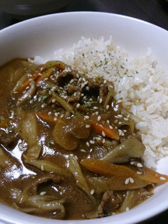 ゴボウとキノコの和風カレーライス♪-レシピのメイン写真