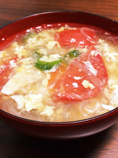 夏に♪トマトとオクラのかきたまスープ-レシピのメイン写真