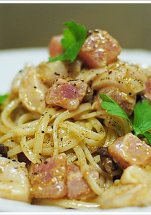 マグロと帆立の冷製パスタ、ジェノベーゼ-レシピのメイン写真