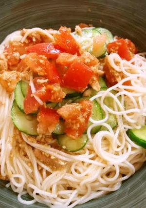 トマトツナきゅうりの変わり素麺-レシピのメイン写真