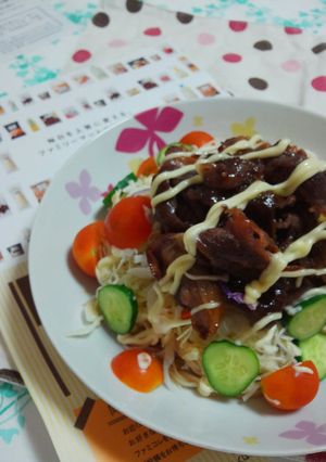 ファミコレで☆焼肉サラダ麺(*^^*)-レシピのメイン写真