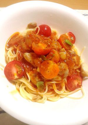 さっぱり！トマトと鶏肉の冷製パスタ-レシピのメイン写真