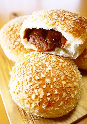 惣菜パンランチ！焼きカレーパン～HB生地-レシピのメイン写真