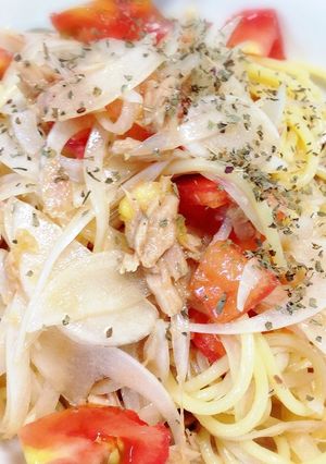 新たまねぎとトマトとツナの冷製パスタ-レシピのメイン写真