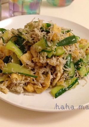 胡瓜しらす薄揚げのコク旨炒め♪-レシピのメイン写真
