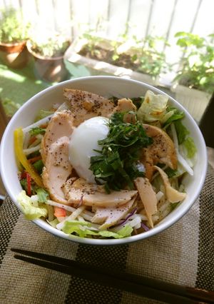☆ファミコレで♬簡単チキンサラダうどん☆-レシピのメイン写真