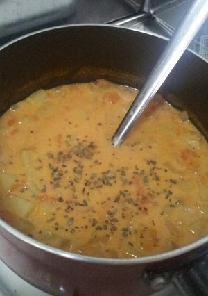 じゃがいもと玉ねぎのトマトミルクスープ-レシピのメイン写真