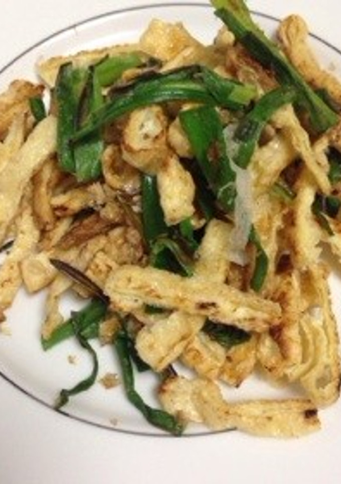 簡単！青ネギと油揚げのカリカリ炒め-レシピのメイン写真