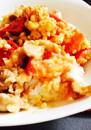 ブタトマタマ丼-レシピのメイン写真