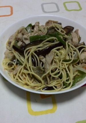 茄子とピーマンの塩味パスタ-レシピのメイン写真