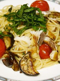 塩サバで夏の焼き野菜トマトとナスのパスタ-レシピのメイン写真
