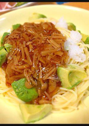 夏はこれ！！なめたけとアボカド冷製パスタ-レシピのメイン写真