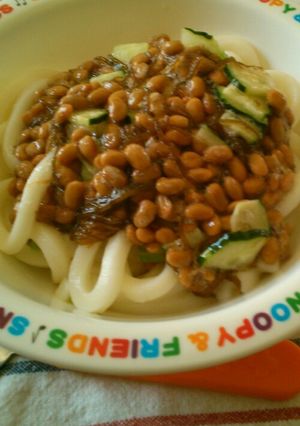 こどもでも作れる!簡単⭐もずく納豆うどん-レシピのメイン写真