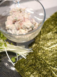 おもてなしにも!鮪のタルタル〜海苔巻き!-レシピのメイン写真