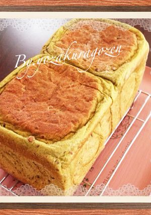 抹茶と甘納豆の角食パン♡HB使用-レシピのメイン写真