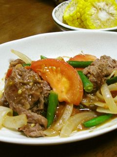 ワンルームご飯★牛肉トマト炒め-レシピのメイン写真