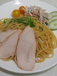 ファミコレランチ☆鶏肉と水菜の和風パスタ-レシピのメイン写真