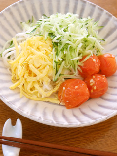 半田麺で 冷やし中華-レシピのメイン写真