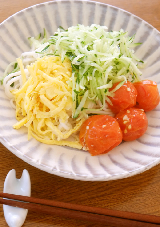 半田麺で　冷やし中華-レシピのメイン写真