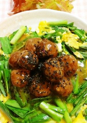 黒酢だれ肉団子のせニラ玉-レシピのメイン写真