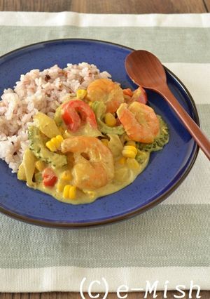 海老とコーンのココナッツカレー-レシピのメイン写真
