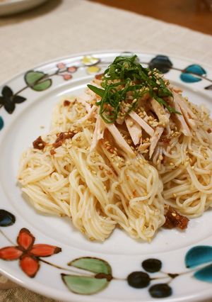 スモークチキンのせ☆梅そうめん-レシピのメイン写真