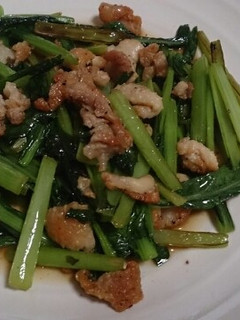小松菜と鶏皮の白だしソテー-レシピのメイン写真