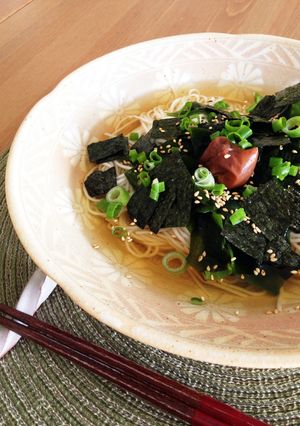 冷製梅ワカメそうめん-レシピのメイン写真