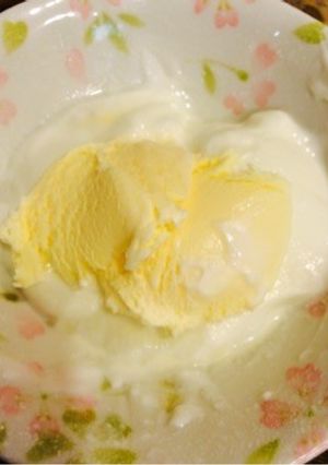 バニラアイスに☆ヨーグルト！これうまい！-レシピのメイン写真