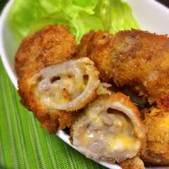 รูปของ 豚肉のチーズはさみロール揚げ