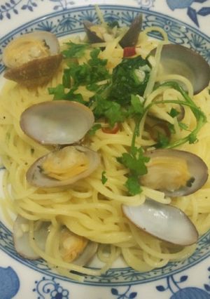 【パスタ】水菜入りボンゴレ・ビアンコ-レシピのメイン写真