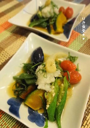 揚げ野菜の麺つゆ浸し-レシピのメイン写真