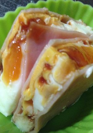 【お弁当】レンジで簡単ハムエッグ-レシピのメイン写真
