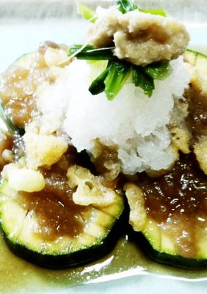 レンチン簡単★ズッキーニの揚げ出し豆腐風-レシピのメイン写真