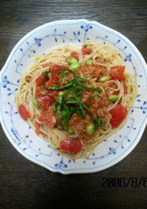 Wトマトの冷製パスタ-レシピのメイン写真