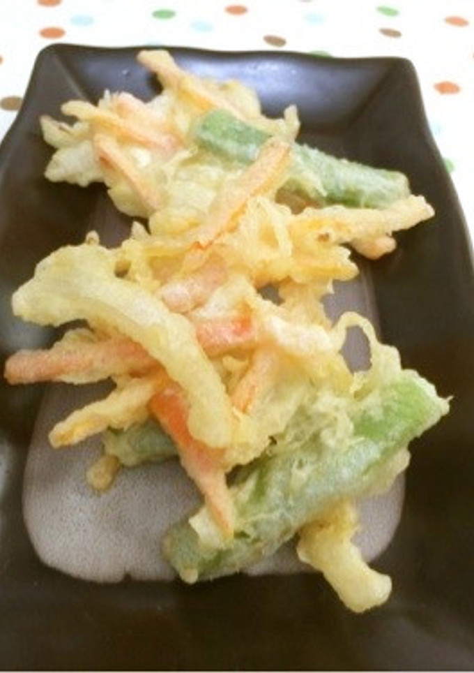 彩りキレイ！ささぎ豆のかき揚げ-レシピのメイン写真