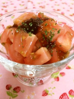 冷やしトマトの青じそジュレ添え-レシピのメイン写真