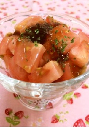 冷やしトマトの青じそジュレ添え-レシピのメイン写真