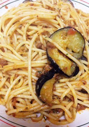 簡単ナスのミートパスタ-レシピのメイン写真