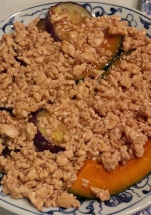 茄子とかぼちゃの鶏そぼろあんかけ♪-レシピのメイン写真