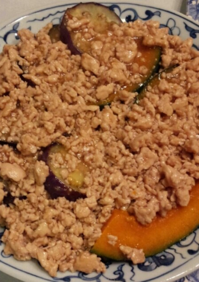 茄子とかぼちゃの鶏そぼろあんかけ♪-レシピのメイン写真