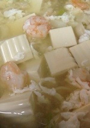 【卵白消費】海老とキノコの豆腐餡-レシピのメイン写真