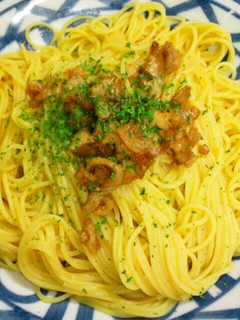 鶏皮の和風パスタ アーリオオーリオ風-レシピのメイン写真
