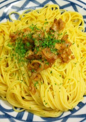 鶏皮の和風パスタ アーリオオーリオ風-レシピのメイン写真