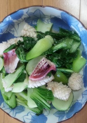 定番おかず イカと青梗菜の炒め物-レシピのメイン写真