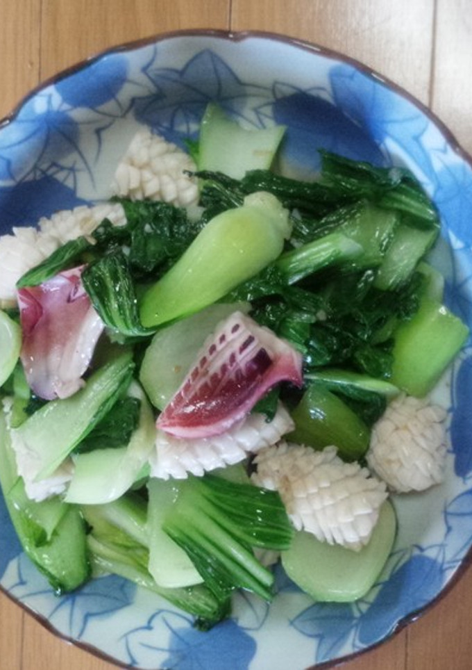 定番おかず イカと青梗菜の炒め物-レシピのメイン写真