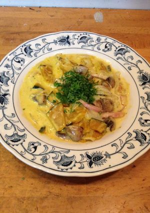 キノコとカボチャのクリーム煮-レシピのメイン写真