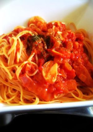 ベーコンのトマトチーズパスタ-レシピのメイン写真