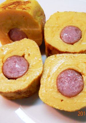 だし入り玉子でウィンナー巻き-レシピのメイン写真